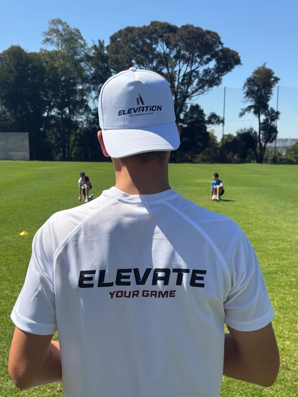 A young cricketer training with Elevation Cricket Academy